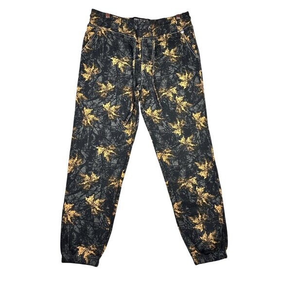 True Religion Men’s Joggers M Camo Leaf Print Drawstring Pants Streetwear Style - Picture 1 of 10